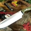 BARK RIVER KNIVES Bark River Bravo Crusader 3V Green Micarta - Orange Liners - Brass Pins (USA)