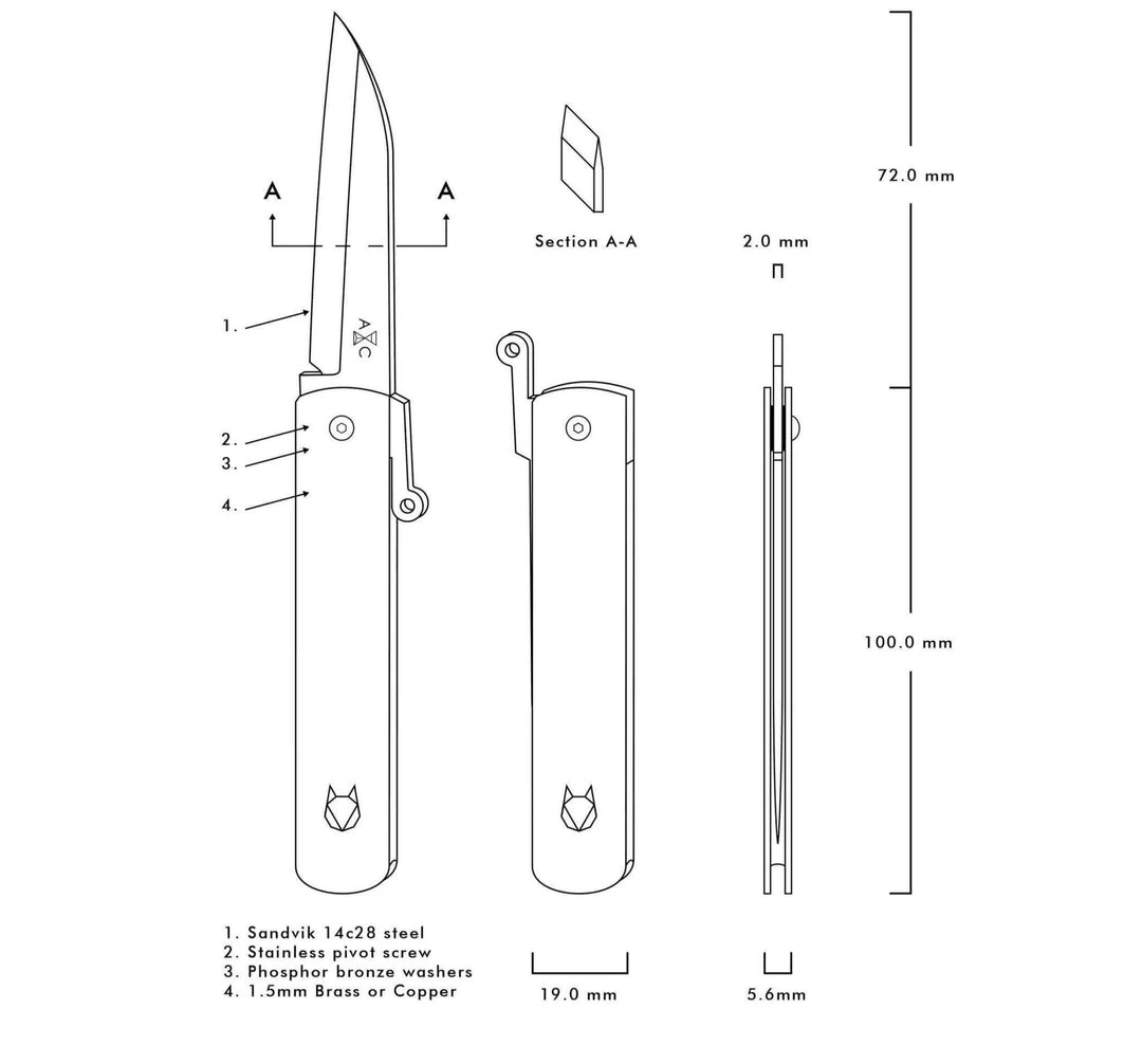 Andersson & Copra Urban Husky Friction Folder Knife Copper (2.9" Stonewash) 5 Andersson & Copra Urban Husky Friction Folder Knife Copper (2.9" Stonewash)
