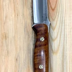 BARK RIVER KNIVES Bark River Gunny CPM 3V Dark Curly Maple, Red Liners, Mosaic Pins