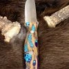 BARK RIVER KNIVES Bark River Gunny CPM 3V Knife Purple Cholla Cactus Handles With Turquoise