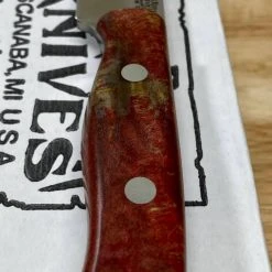 BARK RIVER KNIVES Bark River Mini-Aurora CPM 3V Knife Red & Natural #3 Elder Burl (USA)