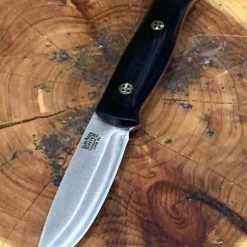 BARK RIVER KNIVES Bark River Ultralite Bushcrafter CPM 3V Black Micarta Handles Mosaic Pins