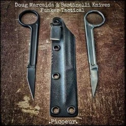 BASTINELLI CREATIONS All Knife Brands Bastinelli Picoeur Fixed 1.625" Black Cerakote N690CO Blade 9 BASTINELLI CREATIONS All Knife Brands Bastinelli Picoeur Fixed 1.625