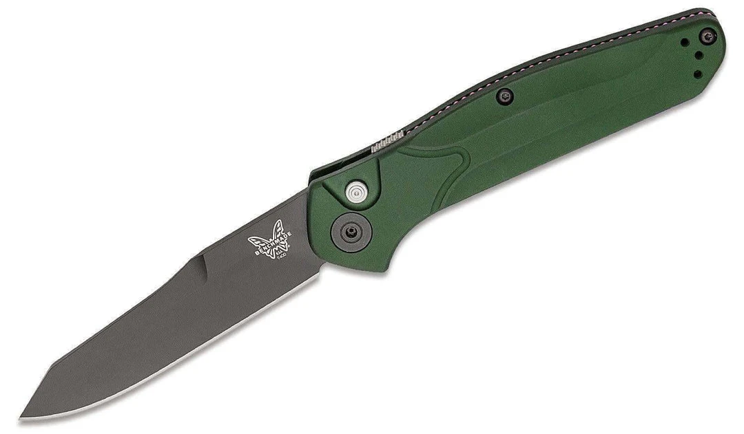 Benchmade 9400BK Osborne Auto Knife 3.4" S30V Black Plain Blade, Green Handles 3 Benchmade 9400BK Osborne Auto Knife 3.4" S30V Black Plain Blade, Green Handles