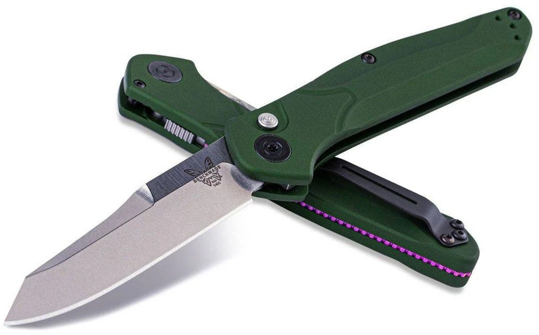 Benchmade Osborne 9400 Auto Knife Green Aluminum (3.4" Satin) 8 Benchmade Osborne 9400 Auto Knife Green Aluminum (3.4" Satin)