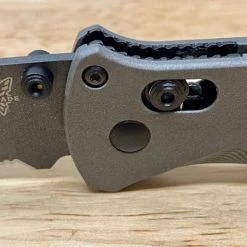 Benchmade Semi-Custom Bailout Knife Titanium Handles (3.4" Gray)