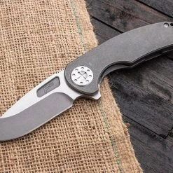 CURTISS CUSTOM KNIVES Curtiss F3 Medium Flipper Knife 3.25" CTS-XHP Slicer Blade, Standard Titanium Handles - F3 Medium SL/FL 11 CURTISS CUSTOM KNIVES Curtiss F3 Medium Flipper Knife 3.25