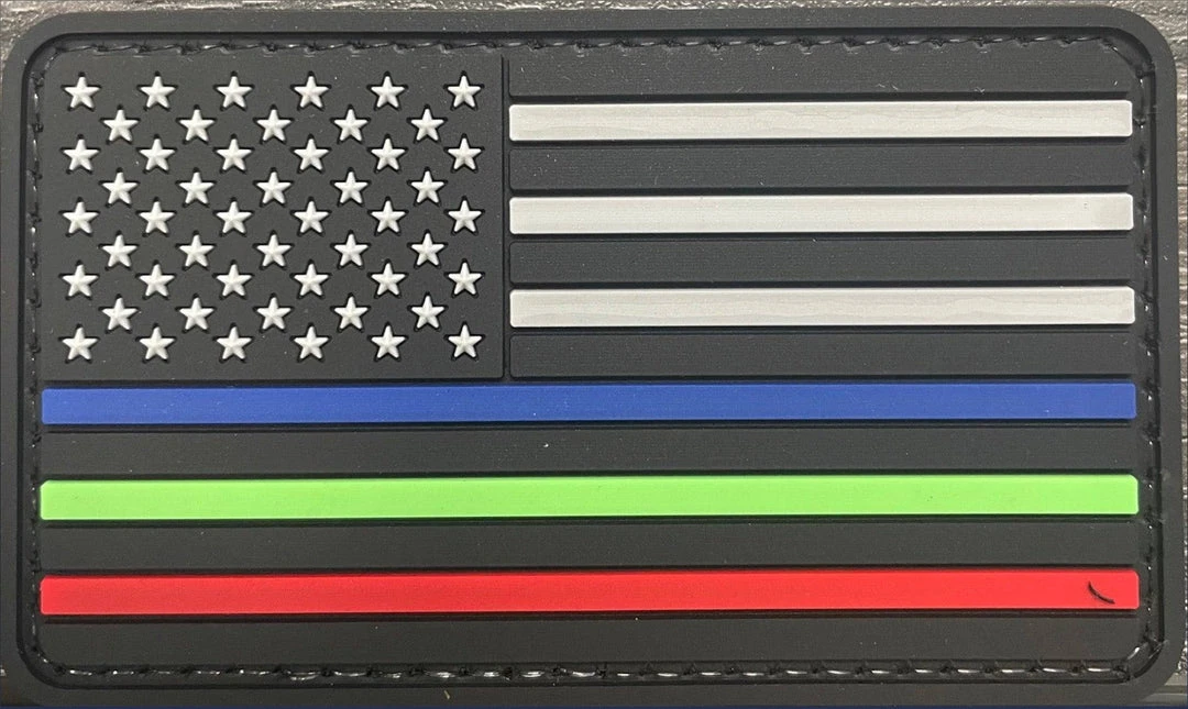 DDT Morale Patch | American Flag | 3 Color Lines | PVC DDT Packs