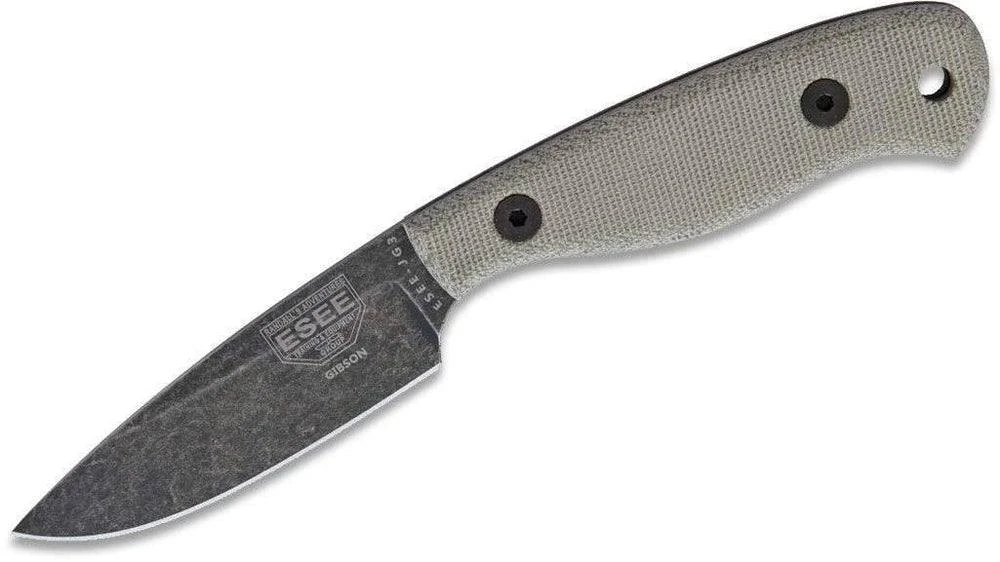 All Knife Brands ESEE Camp-Lore Gibson JG3 Bushcraft Fixed Knife Black Stonewash) 3 All Knife Brands ESEE Camp-Lore Gibson JG3 Bushcraft Fixed Knife Black Stonewash)