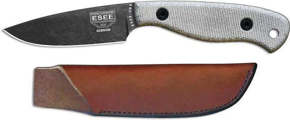 All Knife Brands ESEE Camp-Lore Gibson JG3 Bushcraft Fixed Knife Black Stonewash) 5 All Knife Brands ESEE Camp-Lore Gibson JG3 Bushcraft Fixed Knife Black Stonewash)