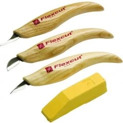 Flexcut KN400 Detail 3 Piece Carving Knife Set W/ Compound