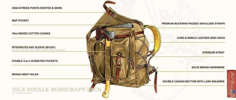 FROST RIVER TRADING Frost River Isle Royale 730 Bushcraft Handmade Pack (USA) Canvas Packs 5 FROST RIVER TRADING Frost River Isle Royale 730 Bushcraft Handmade Pack (USA) Canvas Packs