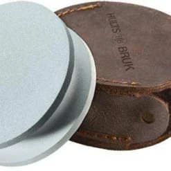 Axe Sharpeners Hults Bruk 180/600 Grit Grinding Stone, Leather Case