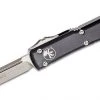 Microtech 121-10 Ultratech Auto S/E Knife 3.46" Stonewashed Plain Blade, Black Aluminum Handles All Knife Brands
