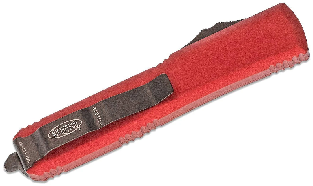 All Knife Brands Microtech 122-1RD Ultratech Auto OTF Knife 3.46" Double Edge Red Handle 5 All Knife Brands Microtech 122-1RD Ultratech Auto OTF Knife 3.46" Double Edge Red Handle