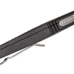 All Knife Brands Microtech 138-12 Troodon D/E F/S - Black Handle - Full Serrations - Stonewash Blade