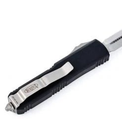 Microtech 232-12 UTX-85 D/E Black Handle Full Serrations Blade