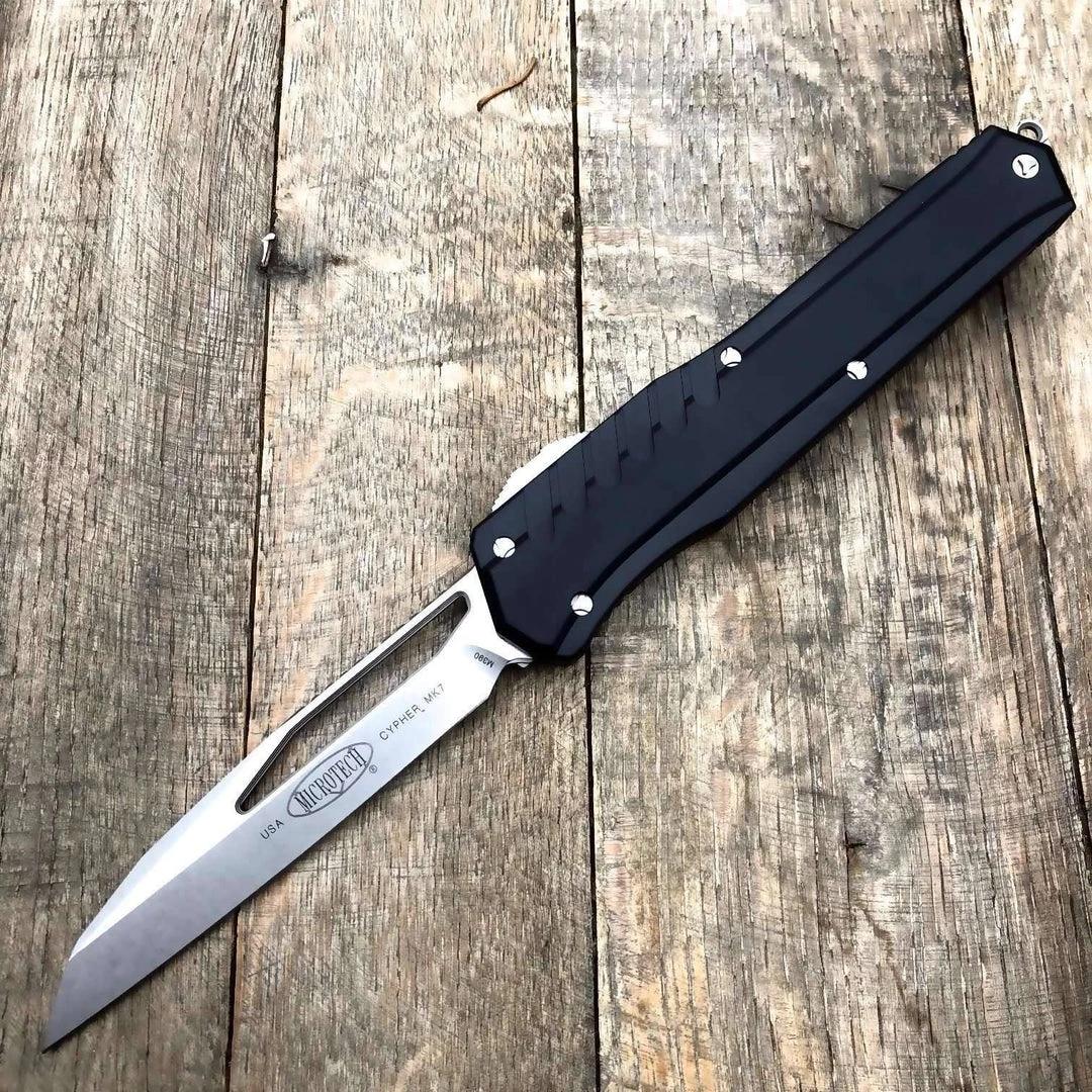 All Knife Brands Microtech 241M-10 Cypher MK7 S/E Black Handle - Stonewash 3 All Knife Brands Microtech 241M-10 Cypher MK7 S/E Black Handle - Stonewash