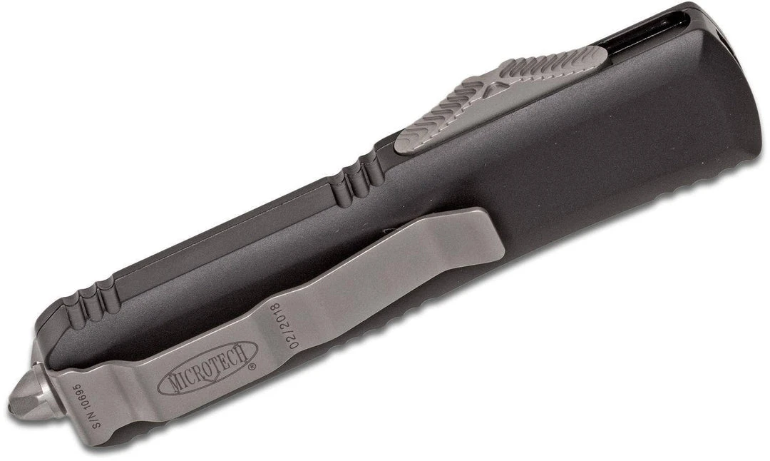 All Knife Brands Microtech UTX-85 233-10 Auto OTF 3" Stonewashed Tanto Plain Blade, Black Handles 5 All Knife Brands Microtech UTX-85 233-10 Auto OTF 3" Stonewashed Tanto Plain Blade, Black Handles