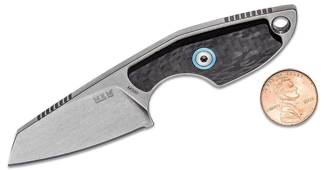 MANIAGO KNIFE MAKERS MKM Knives Jesper Voxnaes Mikro 2 Fixed Blade Neck Knife 1.97" M390, Carbon 7 MANIAGO KNIFE MAKERS MKM Knives Jesper Voxnaes Mikro 2 Fixed Blade Neck Knife 1.97" M390, Carbon