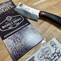 NICHOLAS NICHOLS Limited Edition Knives Nic Nichols Mini Cleaver Makers Mark Bourbon Handles Limited Edition 13 NICHOLAS NICHOLS Limited Edition Knives Nic Nichols Mini Cleaver Makers Mark Bourbon Handles Limited Edition