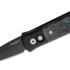 PROTECH KNIVES Pro-Tech 7FC31 Godson Auto Folding Knife 3.15" 154CM Black DLC Blue Dark Matter Carbon Inlays