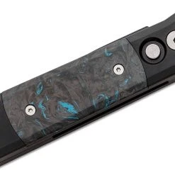 PROTECH KNIVES Pro-Tech 7FC31 Godson Auto Folding Knife 3.15" 154CM Black DLC Blue Dark Matter Carbon Inlays