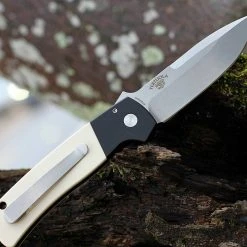 PROTECH KNIVES Pro-Tech BT2751 Terzuola ATCF Auto "Tuxedo" Blk Alum / Ivory Micarta (3.5" SW Magnacut) All Knife Brands