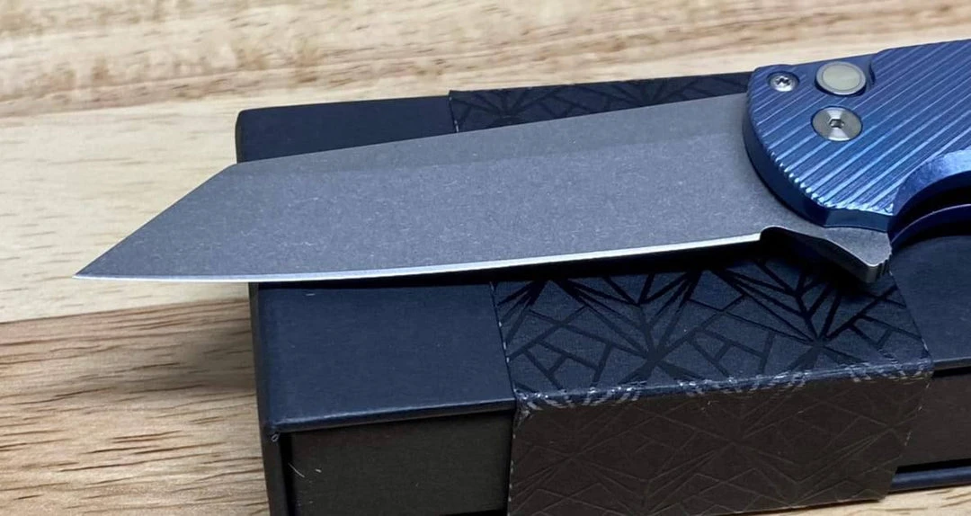 PROTECH KNIVES Pro-Tech Malibu 5241 Blue Titanium Custom Reverse Tanto Flipper 5 PROTECH KNIVES Pro-Tech Malibu 5241 Blue Titanium Custom Reverse Tanto Flipper