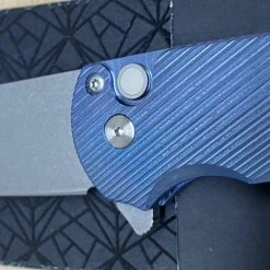 PROTECH KNIVES Pro-Tech Malibu 5241 Blue Titanium Custom Reverse Tanto Flipper 14 PROTECH KNIVES Pro-Tech Malibu 5241 Blue Titanium Custom Reverse Tanto Flipper