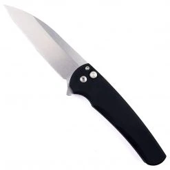 PROTECH KNIVES Pro-Tech Malibu Wharncliffe Plunge Lock Flipper Knife Black (3.3