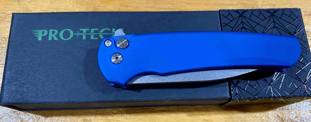 PROTECH KNIVES Pro-Tech Malibu Wharncliffe Plunge Lock Flipper Knife Blue (3.3" Stonewash) 4 PROTECH KNIVES Pro-Tech Malibu Wharncliffe Plunge Lock Flipper Knife Blue (3.3" Stonewash)
