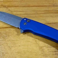 PROTECH KNIVES Pro-Tech Malibu Wharncliffe Plunge Lock Flipper Knife Blue (3.3" Stonewash) 9 PROTECH KNIVES Pro-Tech Malibu Wharncliffe Plunge Lock Flipper Knife Blue (3.3