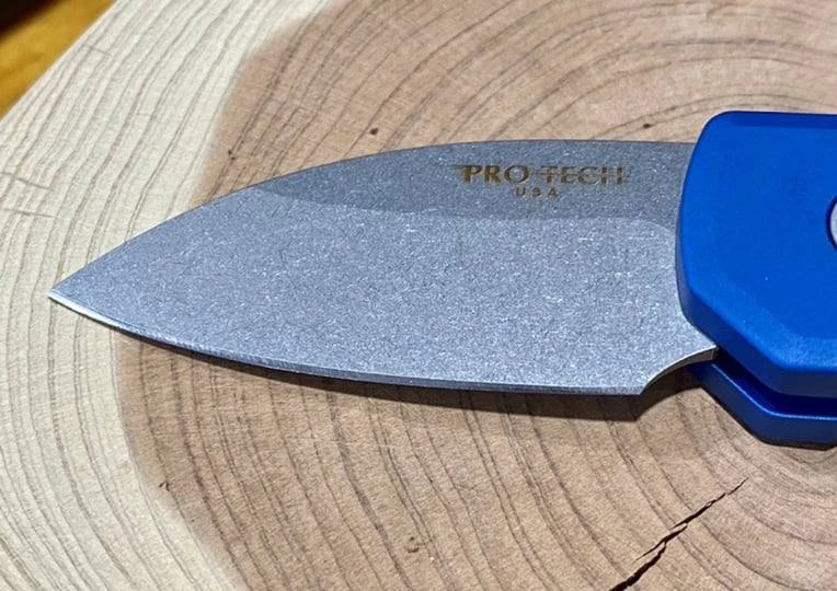 PROTECH KNIVES Pro-Tech Runt 5 Blue Handle Stonewash Wharncliffe 20-CV (R5101-Blue) All Knife Brands 3 PROTECH KNIVES Pro-Tech Runt 5 Blue Handle Stonewash Wharncliffe 20-CV (R5101-Blue) All Knife Brands