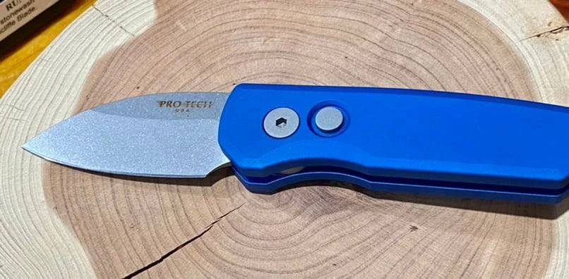 PROTECH KNIVES Pro-Tech Runt 5 Blue Handle Stonewash Wharncliffe 20-CV (R5101-Blue) All Knife Brands 6 PROTECH KNIVES Pro-Tech Runt 5 Blue Handle Stonewash Wharncliffe 20-CV (R5101-Blue) All Knife Brands