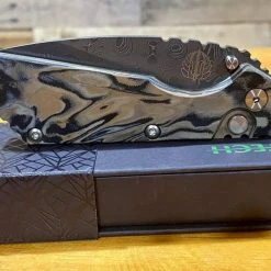 PROTECH KNIVES Pro-Tech Strider SnG Custom Auto Camo G-10 Damascus Blade Pearl Button 2436-DAMASCUS All Knife Brands