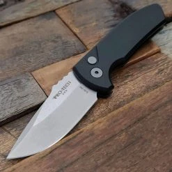 PROTECH KNIVES All Knife Brands Protech Les George SBR Stonewash Knife Aluminum (2.6")