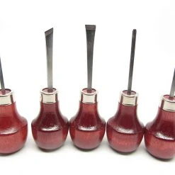 Ramelson 107R 5-Piece Small Woodcarving Tool Set With Palm-Style Handles