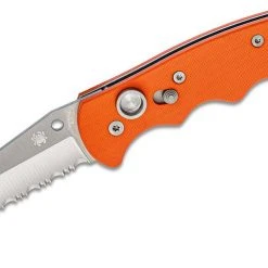 Spyderco Autonomy C165GSOR Auto Folding Knife 3.65" H-1 Satin Serrated Blade, Orange