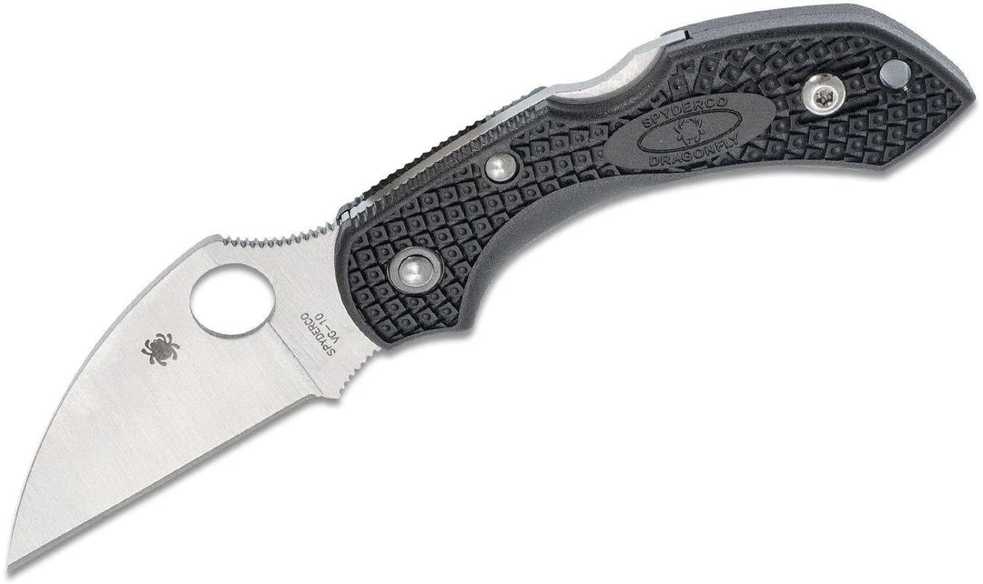 Spyderco Dragonfly 2 Wharncliffe Knife 2.28" Satin Plain Blade, Black Handles 3 Spyderco Dragonfly 2 Wharncliffe Knife 2.28" Satin Plain Blade, Black Handles