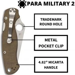 Spyderco Paramilitary 2 C81MPCW2 Folding Knife 3.47" CruWear Canvas Micarta Spyderco Knives 23 Spyderco Paramilitary 2 C81MPCW2 Folding Knife 3.47
