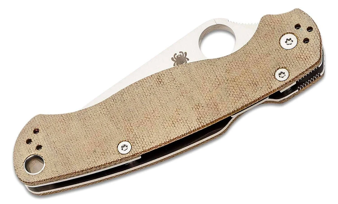 Spyderco Paramilitary 2 C81MPCW2 Folding Knife 3.47" CruWear Canvas Micarta Spyderco Knives 4 Spyderco Paramilitary 2 C81MPCW2 Folding Knife 3.47" CruWear Canvas Micarta Spyderco Knives
