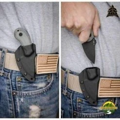 TOPS KNIVES All Knife Brands TOPS Wolf Pup Black 1095 Carbon Blade Linen Micarta Handles